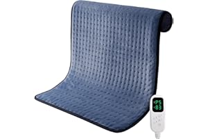 KDTI Manta Eléctrica, 60 x 80 CM Almohadilla Térmica Eléctrica para Espalda, Lumbar, Pierna, con Función de Apagado Automático y 6 Niveles de Temperatura, Lavable a Máquina Esterilla Electrica