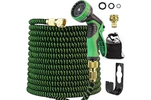 HUMBGO Manguera de Jardín Extensible Pistola de Riego - Hose Con 3/4",1/2" Accesorios Conector Mangueras Jardin Función de 10 Modos Mangeras, Flexiblespara el Riego de Plantas Hortícolas