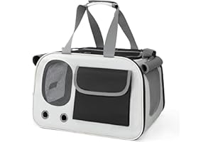 Yesaler Haustier Transporttasche Tragetasche für Kleintiere Faltbare Reisetasche aus Oxford-Stoff für Haustiere für Kleine Hunde Katzen (Grau)