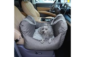 FORROBY Siege Auto Chien,Panier Chien Voiture pour Chiens de Petite et Moyenne Taille avec Ceinture de Sécurité et Poches de Rangement Latérales,Amovible et Lavable Imperméable Siege Chien Voiture,Gris