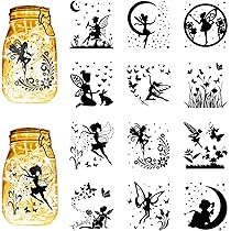 CREATCABIN 6 Sagome Foresta Per Barattoli In PVC – Taglio Laser 20x9cm – Decorazione Fai Da Te Per Lanterne E Album