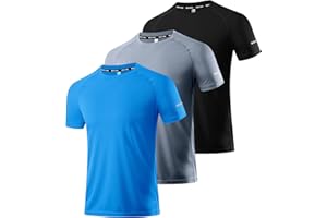 Boyzn 1, 3 or 5er Pack Sport Tshirts Herren Kurzarm T-Shirts Funktionsshirt Laufshirt Schnelltrocknend Atmungsaktive Sport Shirt Sommer Fitnessshirt Trainingsshirt für Running Workout Bodybuilding