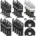 24 PCS Multi Tool Blade,Professional Oscillating Saw Blades for Wood Metal Plastics,Quick Release Multi Tool Blades Compatible with Dewalt Worx Rockwell Milwaukee Makita Ryobi Silverline Black Decker