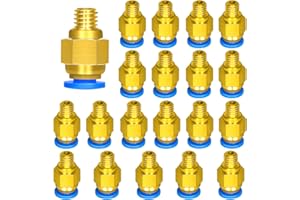 LUTER PC4-M6 Pneumatik-Schnellverbinder (Packung mit 10 Stück), 4mm Gewinde M6 Push-Anschluss für PTFE-Schlauch 3D-Druckeranschluss