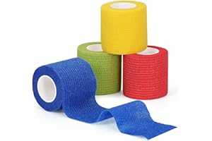 Sagafly Pet Vet Wrap Self Adherent Bandage Dogs Cats Horse Self Adhesive Wrap Cohesive Bandages Pets Vet Tape Non-Woven Elastic Bandage for Wrist Ankle Sprains & Swelling 5cm x 4.5m