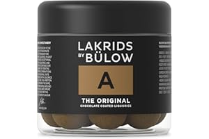 ‎LAKRIDS BY BÜLOW LAKRIDS BY BÜLOW - A - The Original - 125g - Dänische Gourmet Lakritz-Kugeln - Süßer Lakritzkern umhüllt von Vollmilch-Schokolade und feinem Lakritzpulver