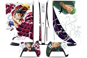 MaD Vision® Kit de Skins Extra-résistants pour PlayStation 5 (PS5) Disc | Ensemble de Stickers vinyles Mats pour Console et 2 manettes – pour One-Piece Design