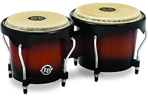 LATIN PERCUSSION LP City Series - Bongos, con diseño de Vintage Sunburst, 6" y 7"