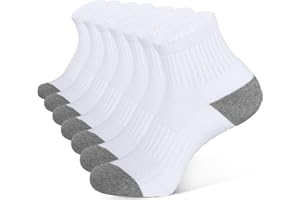Closemate 7 Pairs Athletic Ankle Trainer Socks Men Women Ladies with Thick Cushioned Sole, Running Quarter Socks for Men & Women