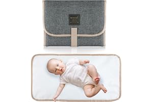 KCLKDA Portable Baby Changing Mat, Baby Foldable Travel Changing Mats Waterproof & Easy to Clean Skin-Friendly Fabric Nappy Changing Mat for Toddlers Infants & Newborns Home Travel Outside