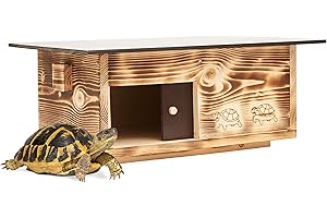 Woid Herz Maison de Tortue de qualité supérieure en Bois Massif (SH4) de 20 mm - Résistant aux intempéries avec Sol et Porte coulissante - Ventilation réglable - Maison pour Tortue