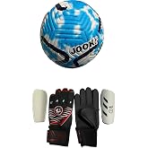 MACHINE STITCHED FOOTBALL BALL AND GOALKEEPER GLOVE KICK SET NO. 5