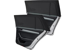 SUPERWALK Tendine Parasole Auto Bambini,2 Pezzi Oscuranti Misura Universale Senza Ventose Esterne Protezione Neonati da Raggi UV Autoaderente Automatica Kit Finestrini Posteriori (L)