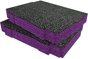 Shadow Foam Lot d'inserts compatibles avec les systèmes modulaires Makpac | Mousse coupée et pelée pour organisation de boîte à outils (violet, 50 mm)