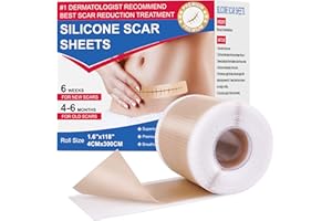 SKKAEO Pansement Silicone Cicatrice - Silicone Scar Sheets(1.6" X 118") for C-Section & Surgical Scars, Pour La Réduction Des Cicatrices, Respirant, Imperméable, Réutilisable