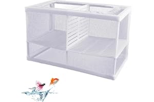 Hezhou Aquarium Ablaichkasten Fisch Isolation Zuchttank Aufzuchtbecken Aquarium Isolation Netz mit Saugnäpfe für Alle Arten Aquarien (26 * 15 * 15 cm)