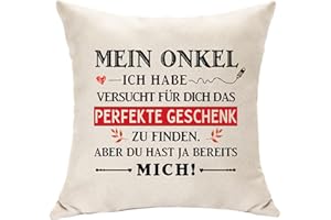 Hasodeo Mein Onkel Geschenke Kissenbezug für Onkel Lustige Kissen Dekoration Geschenke für Onkel von Nichte Neffe Original Geschenke für Vatertag Geburtstag Weihnachten (Mein Onkel)