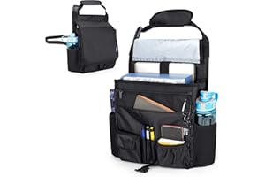 Luxja Organizer na przednie siedzenie samochodowe, organizer do przechowywania foteli samochodowych z pokrowcem, czarny