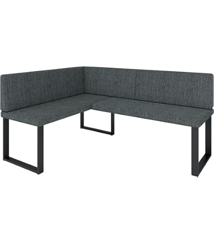 JKG Essbank Mit Stauraum - Küchenbank Mit Velours Bezug Beige