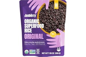 Jasberry Organic Rice - Superfood Rice with High Antioxidants, Ready to Eat or Heat, 100% Jasberry Rice, Non-GMO, Gluten-Free, USDA Certified Organic, Vegan (Pack of 1, Original)