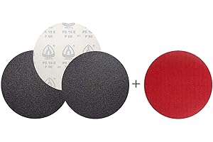 Klingspor PS 19 EK Schleifscheibe | inklusive Klingspor CS 396 Y Klettbelag | Ø 300 mm | ungelocht (GLS 0) | 3 Stück plus Klettbelag | Körnung: P80