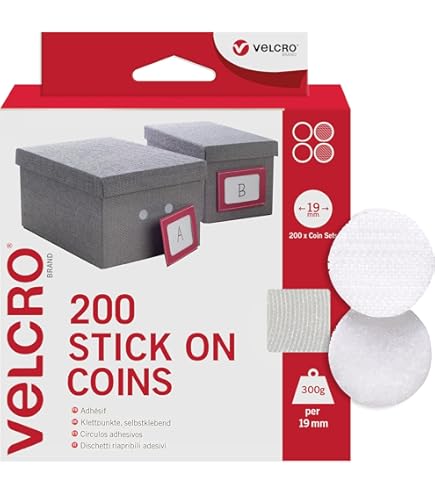 VELCRO Merk, Heavy Duty Stick On Tape, op lengte gesneden industriële extra sterke dubbelzijdige haak & lus zelfklevende tape perfect voor kamerinrichting en thuis, kantoor, garagegebruik, wit, 50 mm