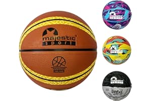 ‎MAJESTIC SPORT Majestic Sport Basketballs Size #4#5#6#7 for Children, Teenagers and Adults, Basketball Outdoor Indoor with Non-Slip Surface