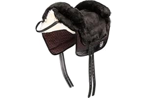 Selle de cheval «Fellsattel IBERICA Plus» de WERNER CHRIST –selle espagnole de peau d’agneau de haute qualité (treeless), pour chevaux pur-sang, poneys et shetlands. Couleurs: anthracite, marron et beige.