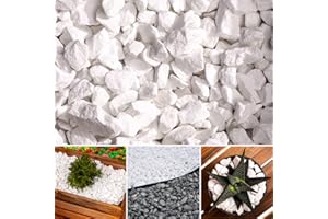 THASSOS GARDEN Thassos TRANS-PAL Decorative Marble EXTRA WHITE 8-16mm 20 Kilo Bag Stones Gravel Chippings Landscape Garden Home