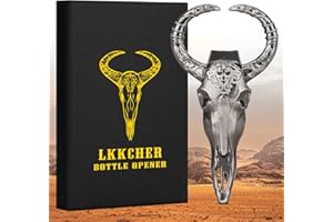 LKKCHER Regalos de calavera de vaca, abridor de botellas de cerveza de calavera de toro, regalo hombres, ideas regalo hombres papá marido hijo él, regalo cumpleaños, Regalos Navidad(Plata Oscura)