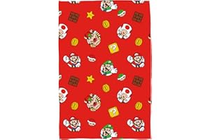 Character World Super Mario Nintendo Offizielle Fleece-Überwurfdecke, superweich, Design Here We Go Again, warmes, superweiches Gefühl, rot, perfekt für Zuhause, Schlafzimmer, Übernachtungen und