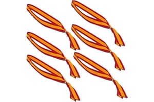 GOS BEST SUPPLIES Bandera España Coche Pack de 6 Cintas para Colgar en el Retrovisor Adorno Colgante Espejo Automovil Colores Amarillo y Rojo