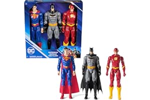 SPIN MASTER DC Comics - Pack 3 Figuras Batman, Superman y The Flash: Figuras de Acción de 30 cm - 6072364 - Superheroes Juguetes - Juguetes Niños 3 Años +