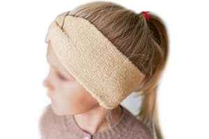 Papierdrachen Diadema de punto para niños, color beige, cómoda y elegante, con nudos, accesorio perfecto para niños y niñas