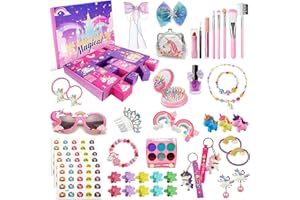 ‎HUTRADE HUTRADE Adventskalender Einhorn Mädchen – 24 Tage Weihnachts Countdown mit Haarschmuck, Armbändern, Kosmetik und weiteren Überraschungen, Geschenk für Tochter oder Enkelin