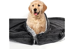 EASY JOY Pattepoint 78 x 95 cm Coperta Impermeabile per Cani, coprisedili per Auto Lavabili, Articoli per Cani Morbidi a Prova di Pipì, Coperta Impermeabile per Animali Domestici per Cani e Gatti - Grigio