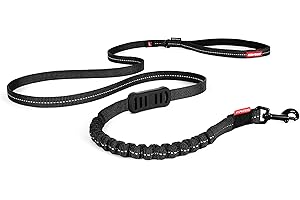 EZYDOG Zero Shock LITE Dog Lead | Zero Shock Technology, Shock-Absorbing, 1.2m, Small Dogs, Medium Dogs, Large Dogs, Comfortable Padded Handle, Traffic Control, 48 inches (Black)