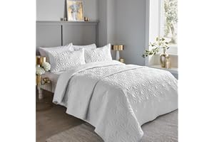 LAQULA Serene Cavali Pinsonic - Juego de Funda de edredón para Cama Super King en Color Blanco