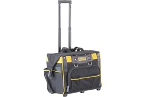Stanley Fmst1-80148 Gamme FatMax Sac À Outils Avec Roulettes - 50 X 36X 41Cm - Large Capacité -Multiples Poches - Deux Roues - Poignée Télescopique