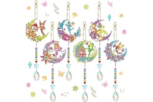 AUAUY 6 Hada de Las Flores Pintura Diamantes, 5D DIY Diamond Painting Kit Completo, Doble Cara Diamond Painting para Niños y Adultos, Dibujos con Diamantes, Pintura Diamante para Regalos de Cumpleaños