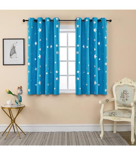 Tenda Oscurante Lovely Casa Notte 250x135 Cm - Poliestere Effetto Lino - Totalmente Opaca Con 8 Passanti