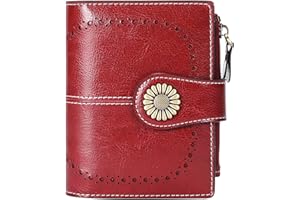 SENDEFN Monedero Mujer Cuero Pequeña Carteras de Mujer, Bloqueo RFID Billetero Corta Monederos con 16 Ranuras para Tarjeta Mujer con Cremallera Monedas Compartimiento