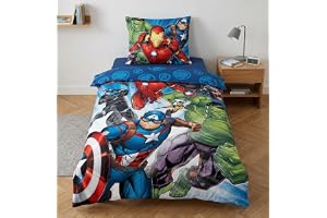 Avengers Enkelsäng Påslakan 140x200 + Örngott 65x65 100% Bomull Marvel