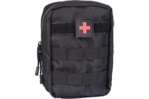 WEIYE 1 pochette tactique utilitaire en molle (sac uniquement) - Pour premiers soins médicaux EMT - Pour explosion - IFAK - Couleurs optionnelles, Noir