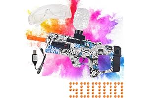 YAXAOMEO Electric Gel Ball Blaster, Automatic Splatter BB Gel Blasters, 50000+ Ball and Goggles, Outdoor Activities Shooting Team Games Toy, Suitable for Teens 15+ and Adults(Blue)