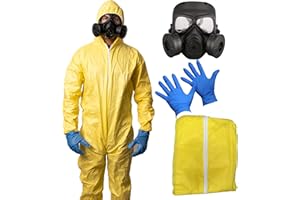 HALLOWEENMANIA 4 pcs Meth Cook Costume - Halloween Costumes For Men - Adult & Teen One Size Fits All - 2025 Trending Fancy Dress - UK Based Brand