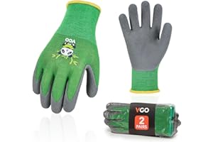 Vgo... 2 Pares Guantes de Jardinería para Niños, Guantes de Trabajo en el Jardín para Niños, Guantes de Seguridad (RB6026-KID)