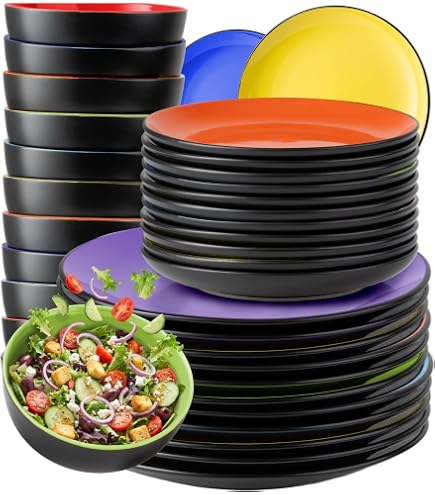 Ritzenhoff & Breker Jasper - Set colazione per 6 persone, colore: grigio, ciotola per cereali ø 14 cm, piatto per colazione ø 19 cm, stoviglie soft touch e smalto colorato opaco