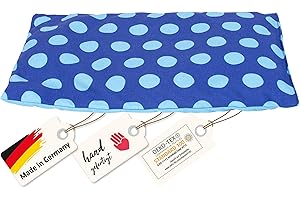 Asigo® Cojín de Semillas para Microondas Azul relleno de Huesos de Cereza I Saco de Semillas para Calentar en el Microondas u Horno I Uso en Frío y Caliente I 20x30 cm