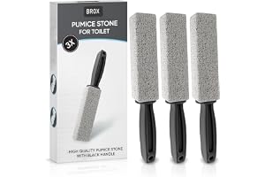 BROX® Bimsstein WC 3-pack – Toalettrengörare för envis urinsten & kalk – Pimpsten för toalett – Effektiv rengöringssten – Urinstenborttagare med svart handtag